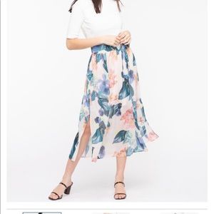 New Gathered Tie Waist MIDI Skirt